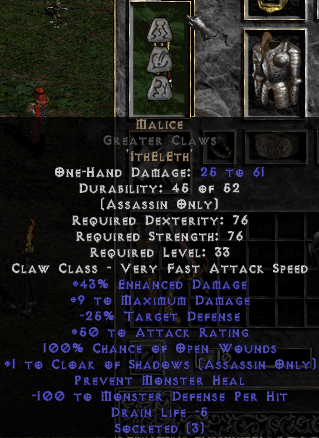 Malice Rune Word in Greater Claws